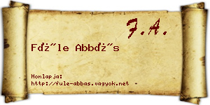 Füle Abbás névjegykártya